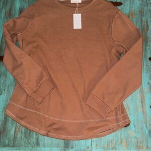 NWT Fantastlook Brown Long Sleeve Top - Size L